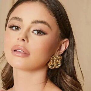 Zara Elegant Gold-Toned Chunky Knot Earrings 💕💕✨✨ with GIFT BOX 🎁